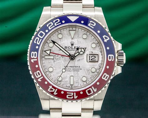 rolex gmt white gold blue dial|rolex pepsi white gold price.